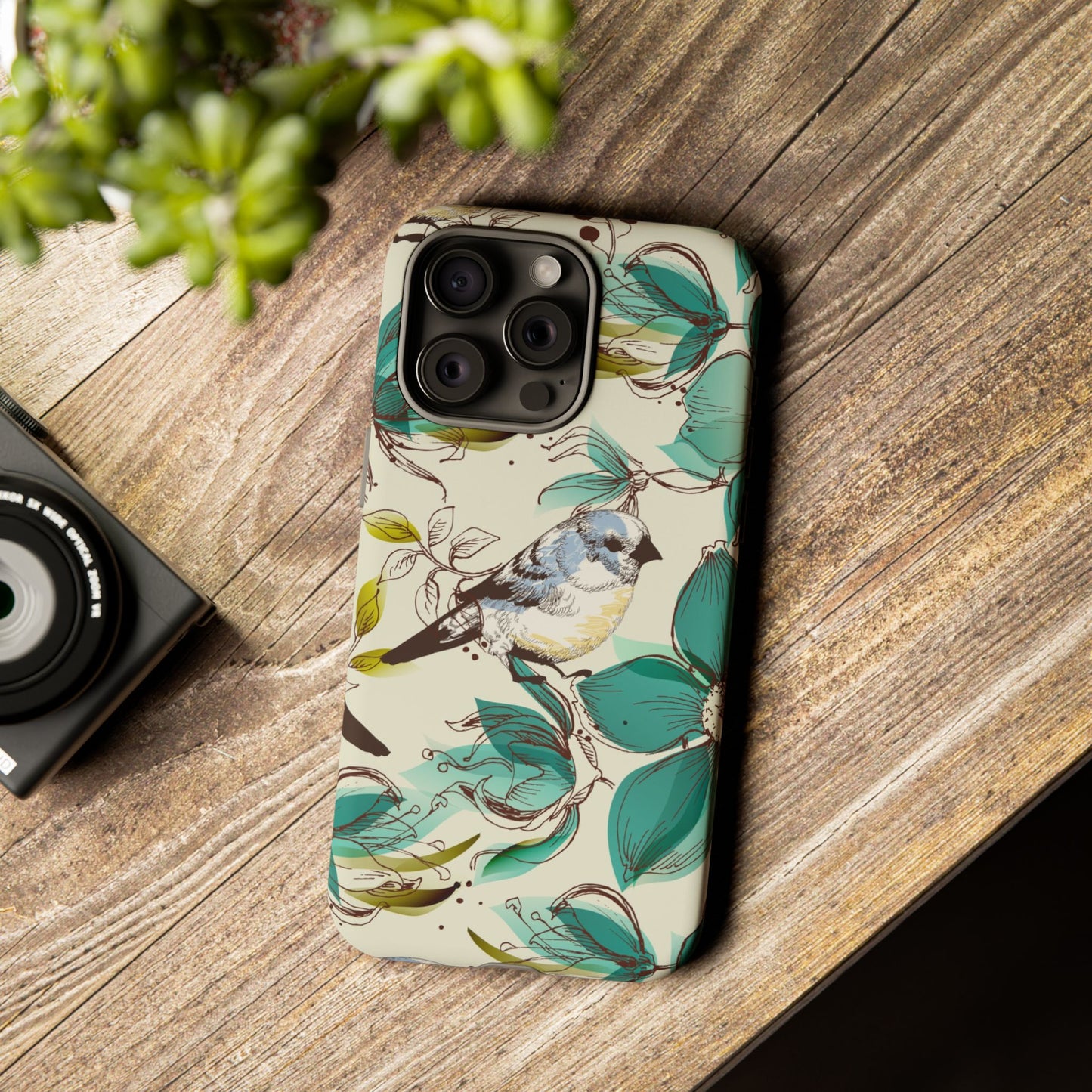 Floral Bird Phone Case - Tough Cases for Nature Lovers