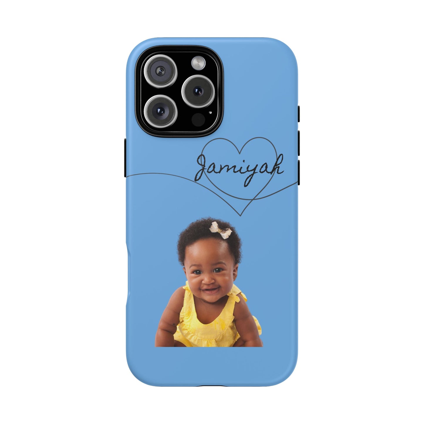 Personalized Tough Case with Heart Design - Custom Phone Cover for Kids