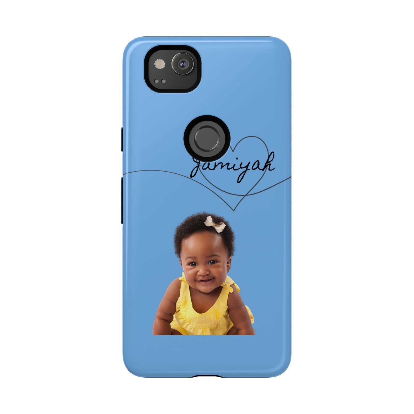 Personalized Tough Case with Heart Design - Custom Phone Cover for Kids