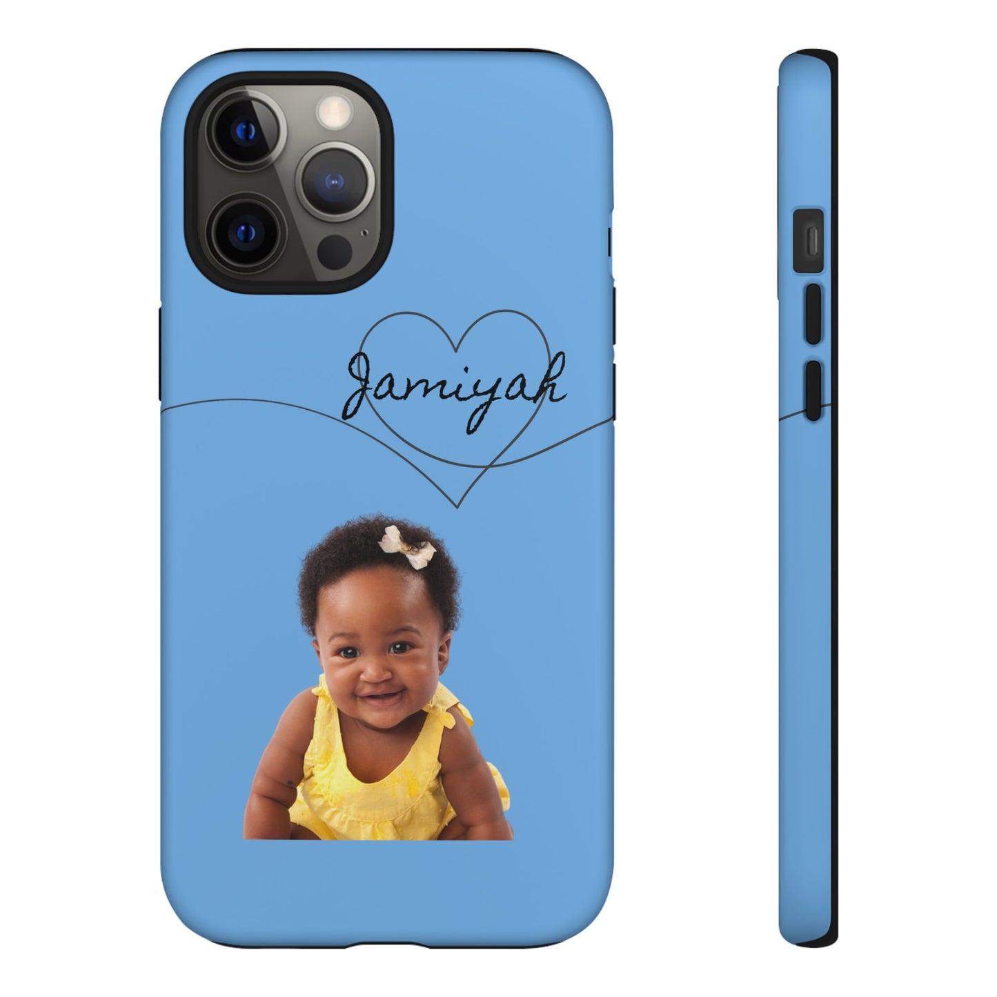 Personalized Tough Case with Heart Design - Custom Phone Cover for Kids