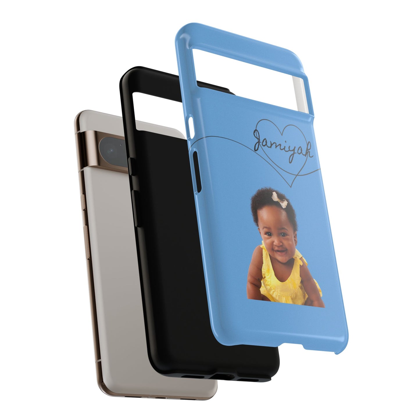 Personalized Tough Case with Heart Design - Custom Phone Cover for Kids