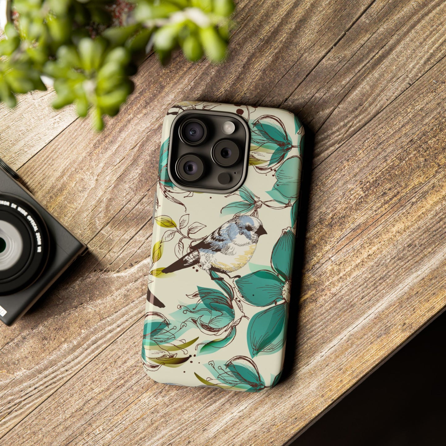 Floral Bird Phone Case - Tough Cases for Nature Lovers