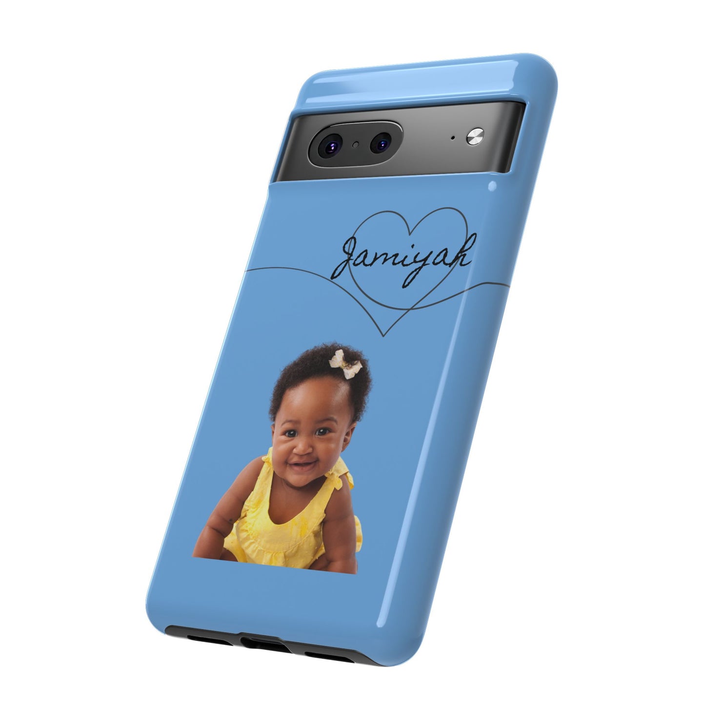 Personalized Tough Case with Heart Design - Custom Phone Cover for Kids