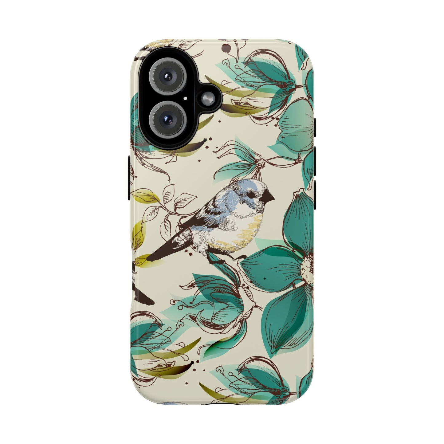 Floral Bird Phone Case - Tough Cases for Nature Lovers