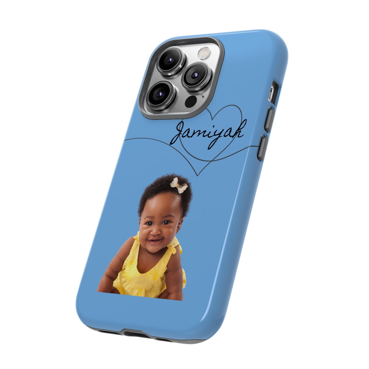 Personalized Tough Case with Heart Design - Custom Phone Cover for Kids