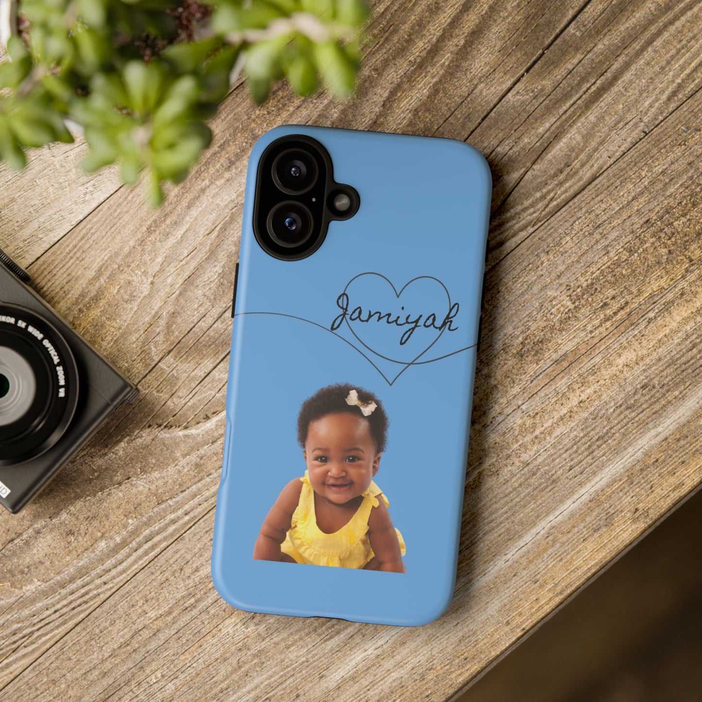 Personalized Tough Case with Heart Design - Custom Phone Cover for Kids