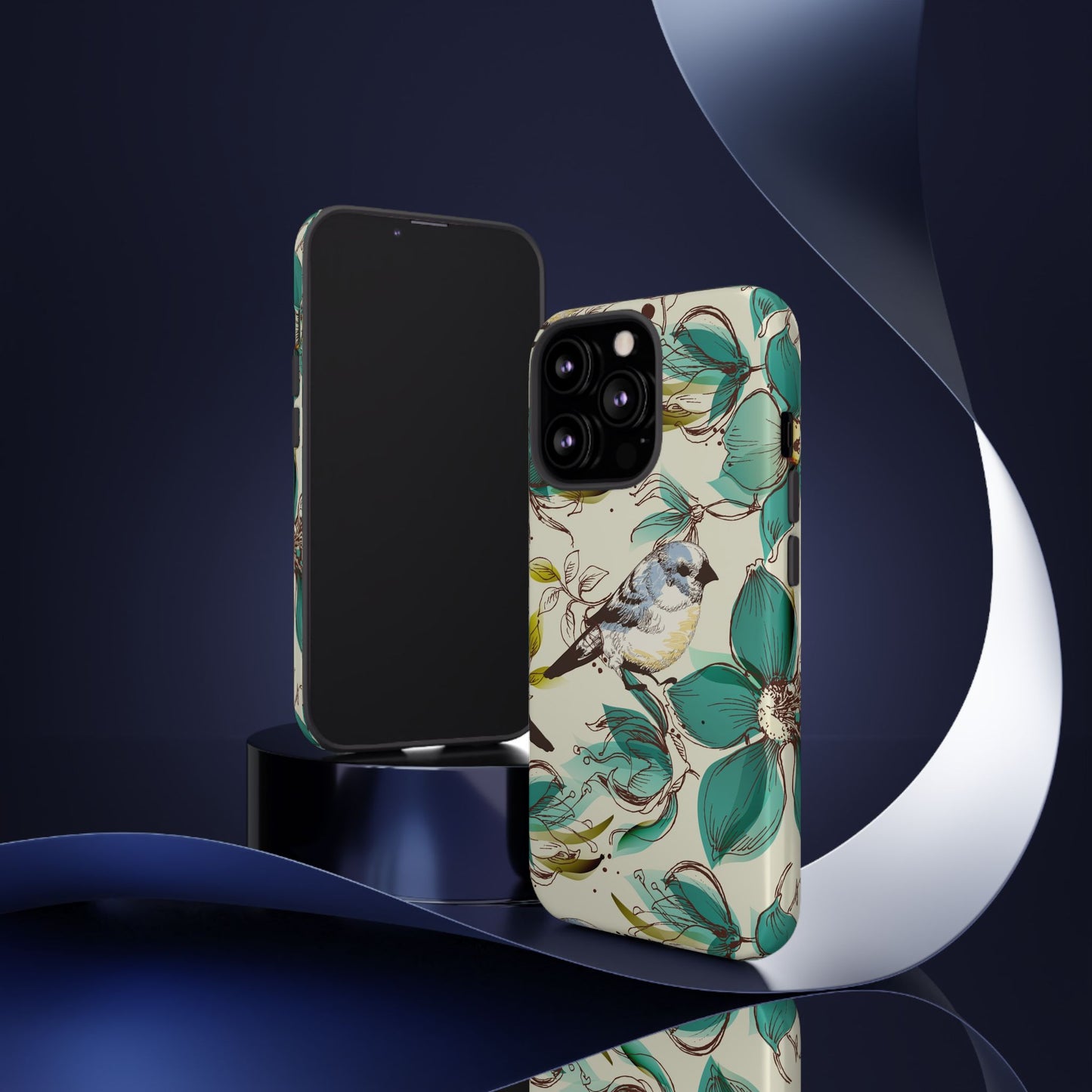 Floral Bird Phone Case - Tough Cases for Nature Lovers