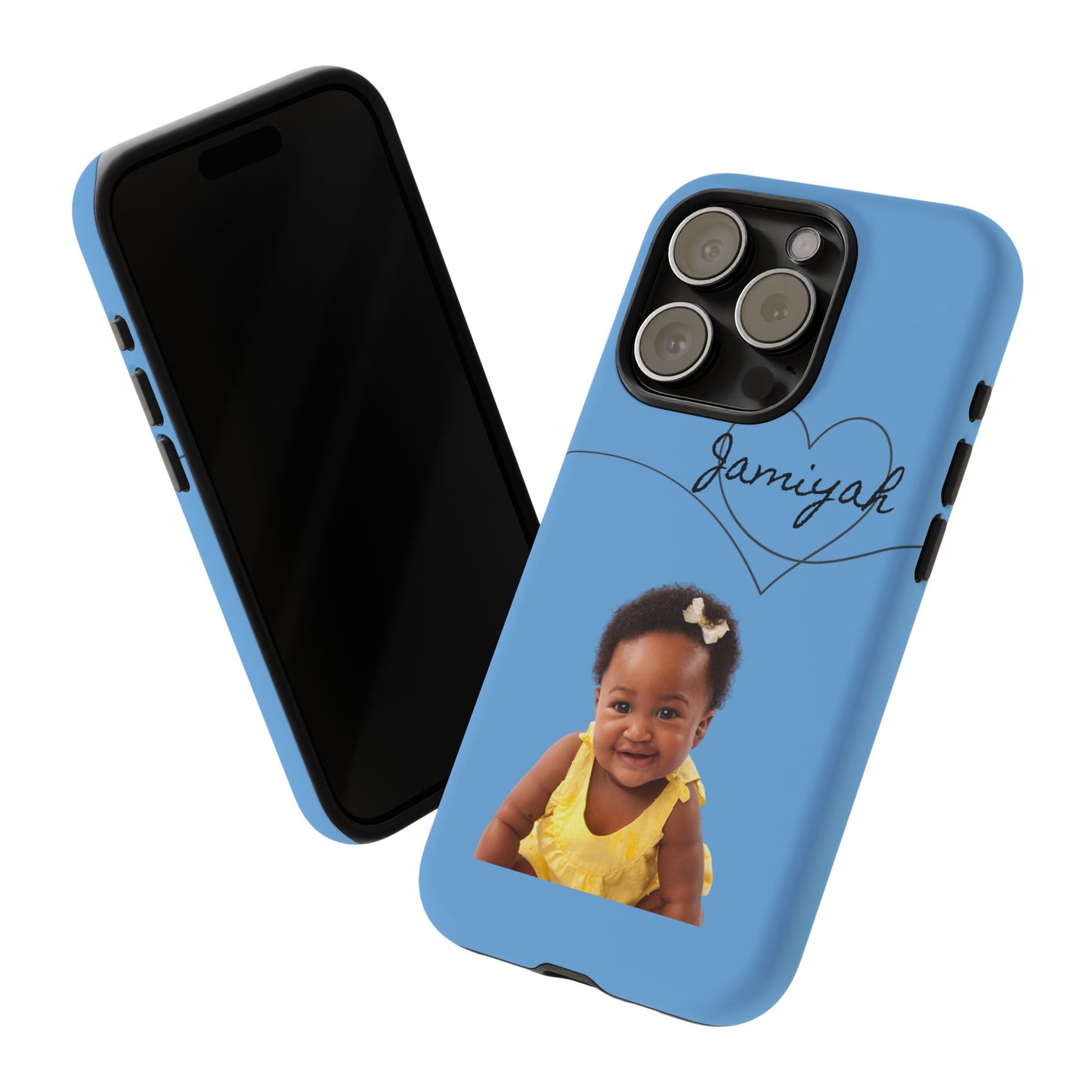 Personalized Tough Case with Heart Design - Custom Phone Cover for Kids