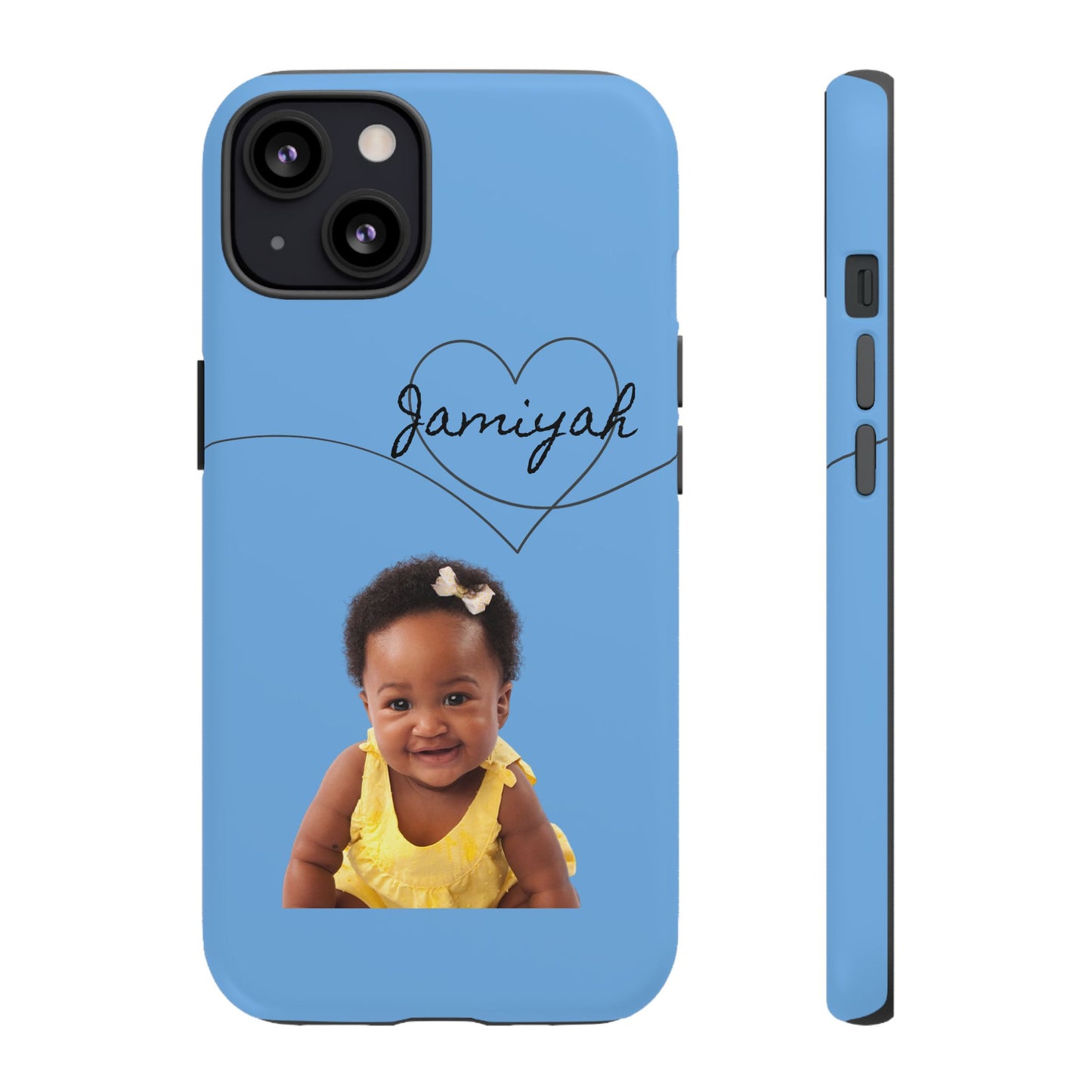 Personalized Tough Case with Heart Design - Custom Phone Cover for Kids