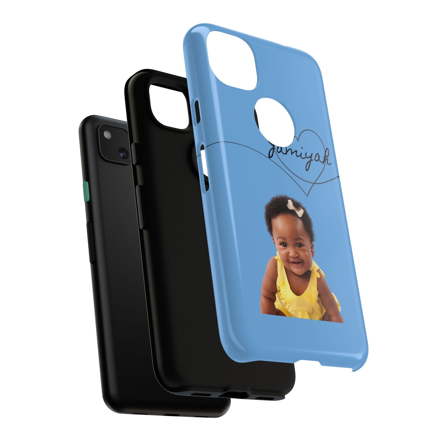 Personalized Tough Case with Heart Design - Custom Phone Cover for Kids