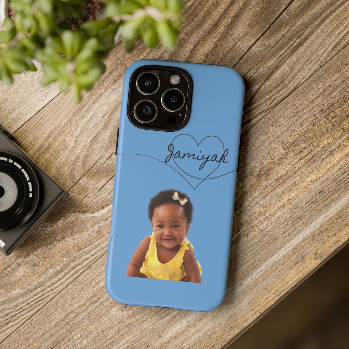 Personalized Tough Case with Heart Design - Custom Phone Cover for Kids