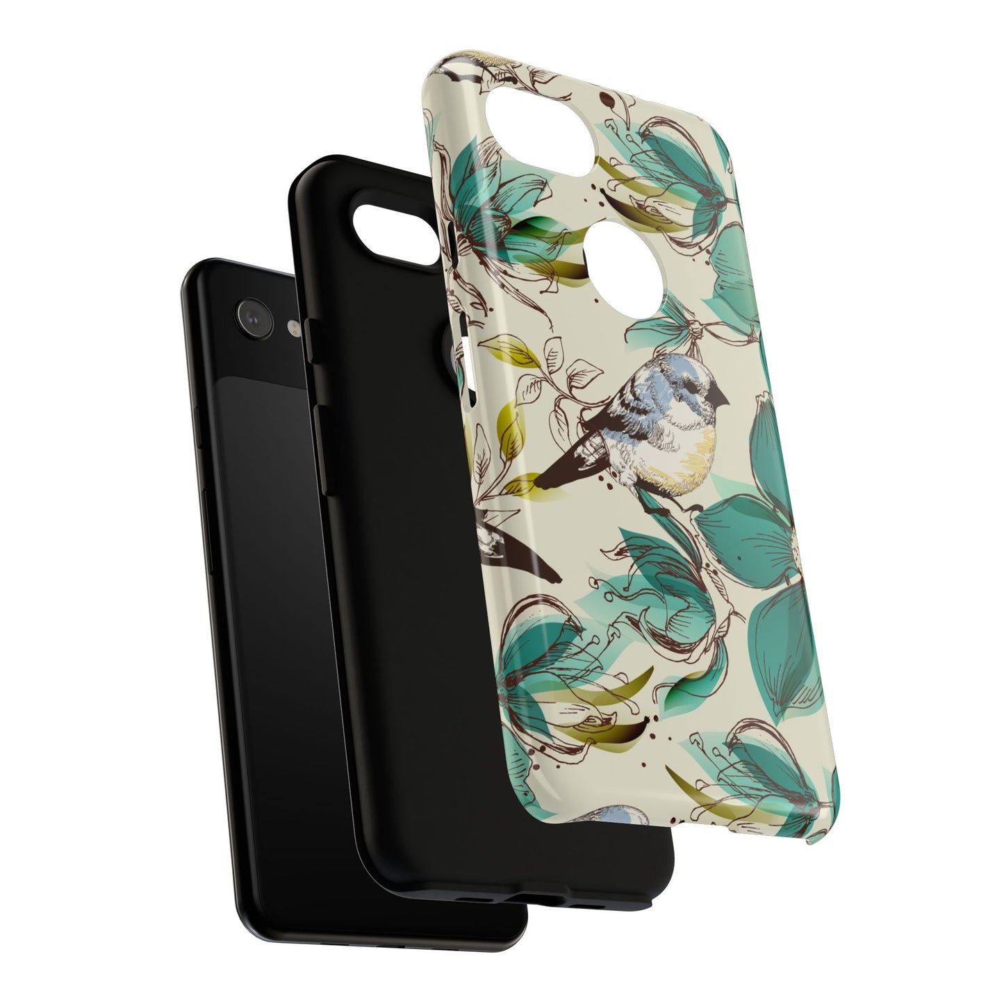 Floral Bird Phone Case - Tough Cases for Nature Lovers