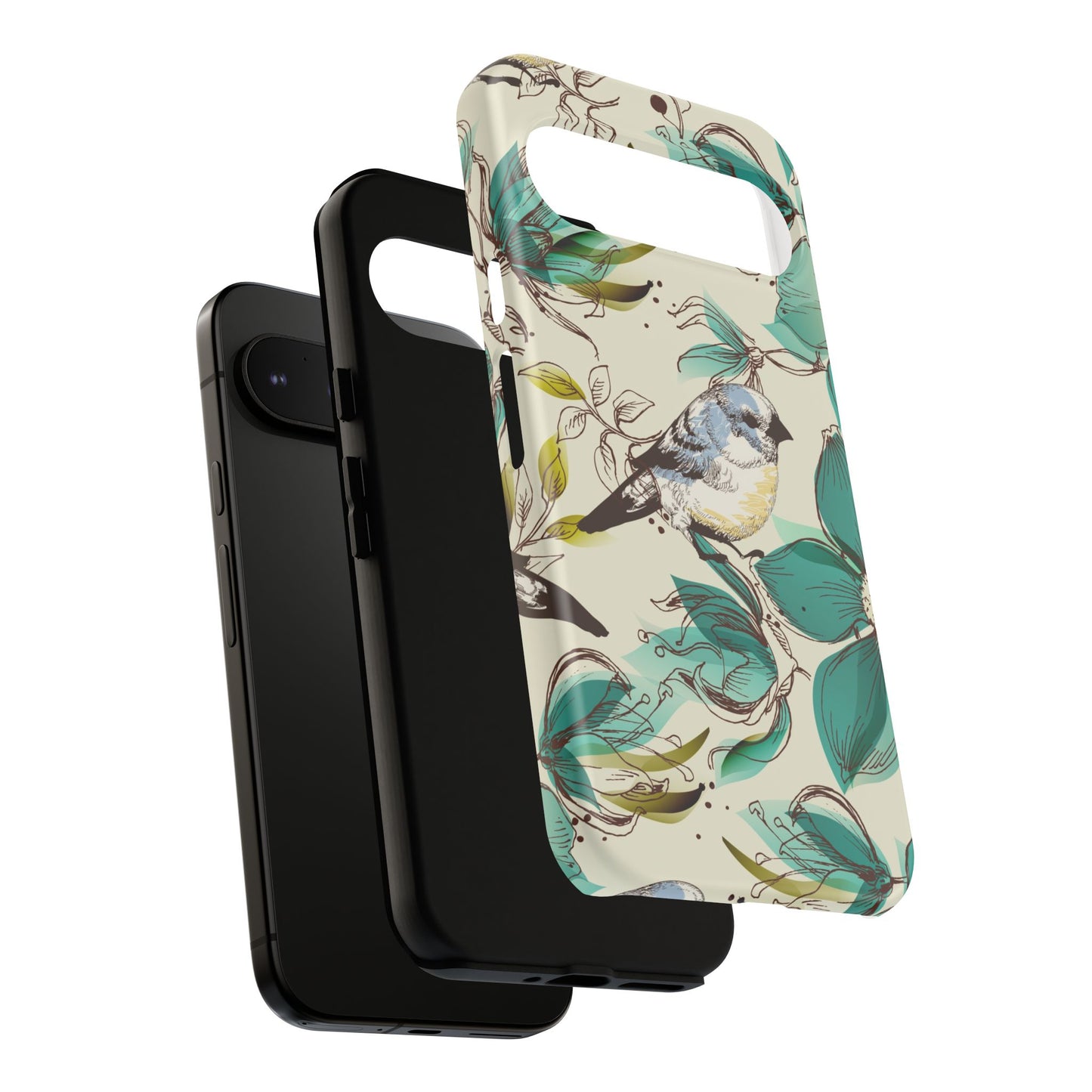 Floral Bird Phone Case - Tough Cases for Nature Lovers