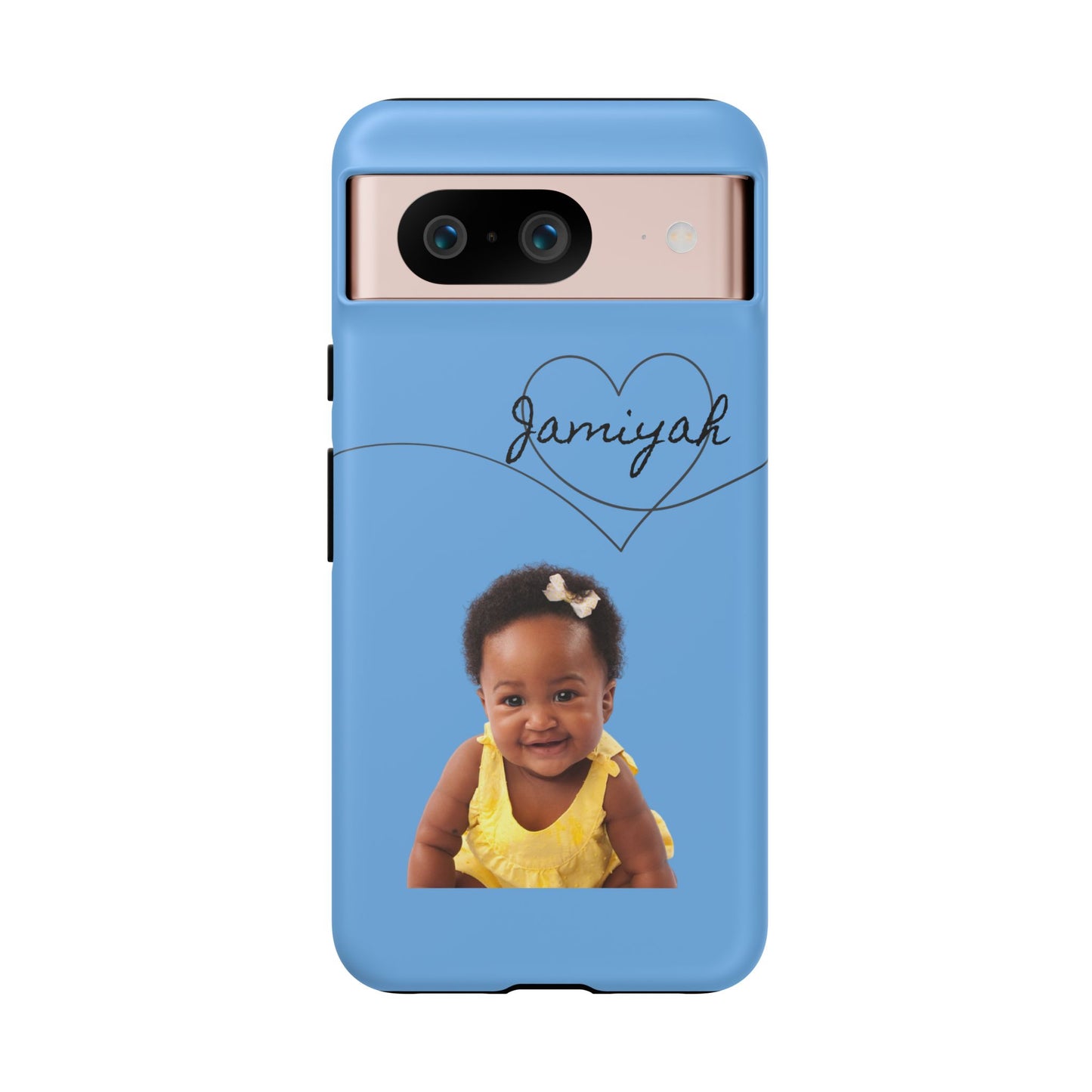 Personalized Tough Case with Heart Design - Custom Phone Cover for Kids