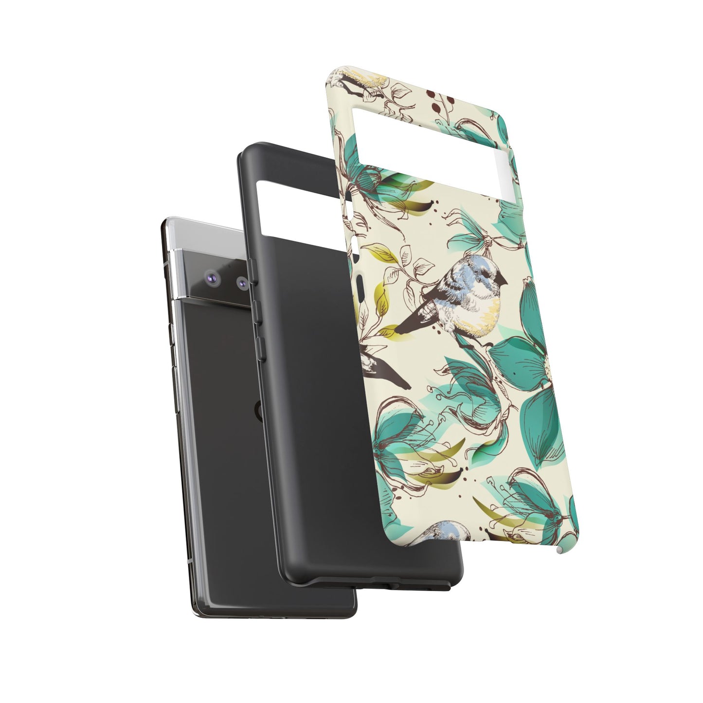 Floral Bird Phone Case - Tough Cases for Nature Lovers